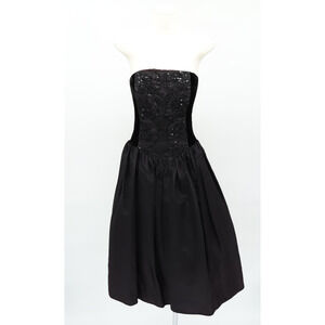 Vintage Jessica McClintock Gunne Sax Strapless Sequined Corset Prom Dress Sz 5